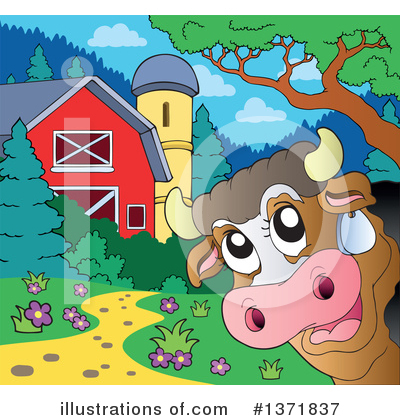 Royalty-Free (RF) Cow Clipart Illustration by visekart - Stock Sample #1371837