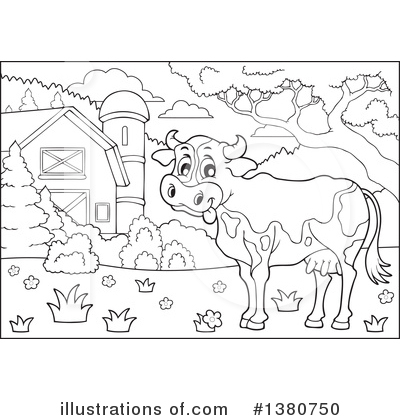 Royalty-Free (RF) Cow Clipart Illustration by visekart - Stock Sample #1380750