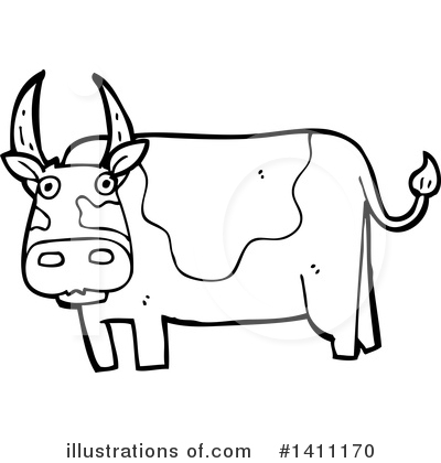 Royalty-Free (RF) Cow Clipart Illustration by lineartestpilot - Stock Sample #1411170