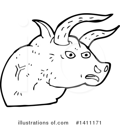 Royalty-Free (RF) Cow Clipart Illustration by lineartestpilot - Stock Sample #1411171