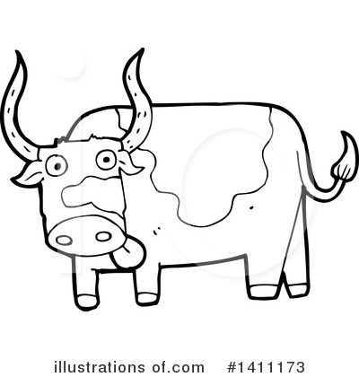 Royalty-Free (RF) Cow Clipart Illustration by lineartestpilot - Stock Sample #1411173