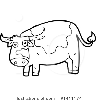 Royalty-Free (RF) Cow Clipart Illustration by lineartestpilot - Stock Sample #1411174