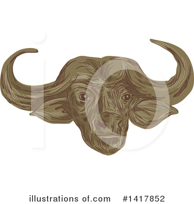 Cape Buffalo Clipart #1417852 by patrimonio