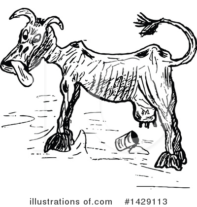 Royalty-Free (RF) Cow Clipart Illustration by Prawny Vintage - Stock Sample #1429113