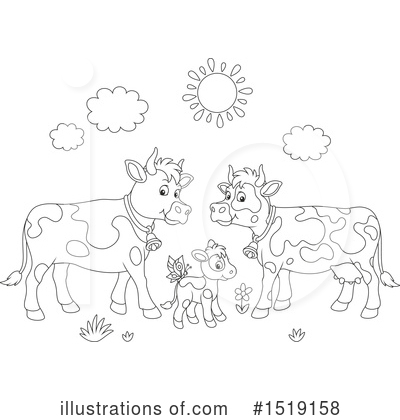 Royalty-Free (RF) Cow Clipart Illustration by Alex Bannykh - Stock Sample #1519158