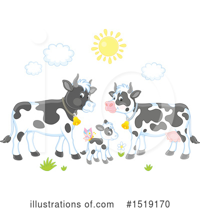 Royalty-Free (RF) Cow Clipart Illustration by Alex Bannykh - Stock Sample #1519170