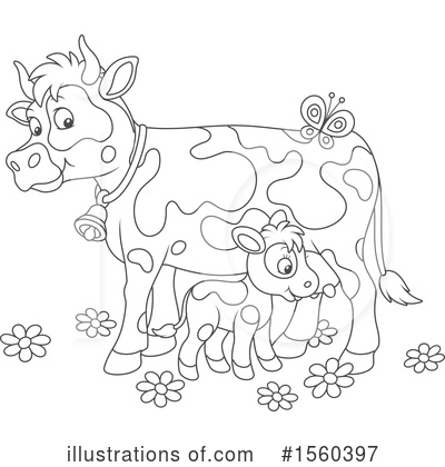 Royalty-Free (RF) Cow Clipart Illustration by Alex Bannykh - Stock Sample #1560397