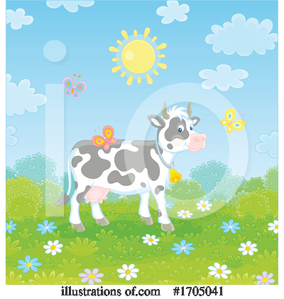 Royalty-Free (RF) Cow Clipart Illustration by Alex Bannykh - Stock Sample #1705041