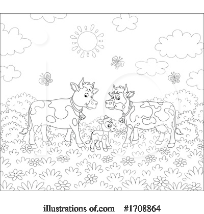 Royalty-Free (RF) Cow Clipart Illustration by Alex Bannykh - Stock Sample #1708864