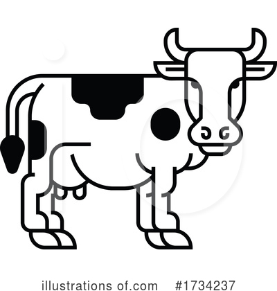 Royalty-Free (RF) Cow Clipart Illustration by AtStockIllustration - Stock Sample #1734237