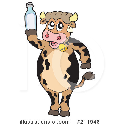 Royalty-Free (RF) Cow Clipart Illustration by visekart - Stock Sample #211548