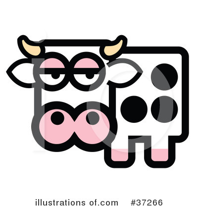 Royalty-Free (RF) Cow Clipart Illustration by Andy Nortnik - Stock Sample #37266