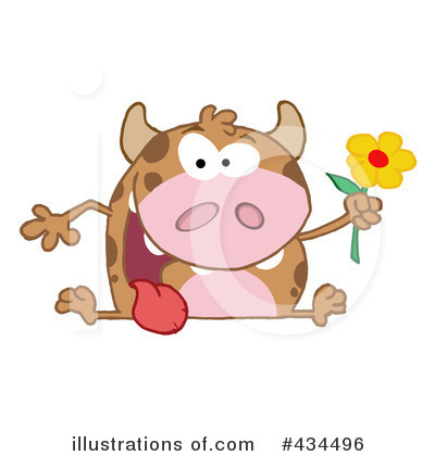 Royalty-Free (RF) Cow Clipart Illustration by Hit Toon - Stock Sample #434496