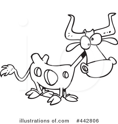Royalty-Free (RF) Cow Clipart Illustration by toonaday - Stock Sample #442806
