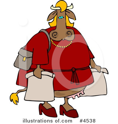 Royalty-Free (RF) Cow Clipart Illustration by djart - Stock Sample #4538