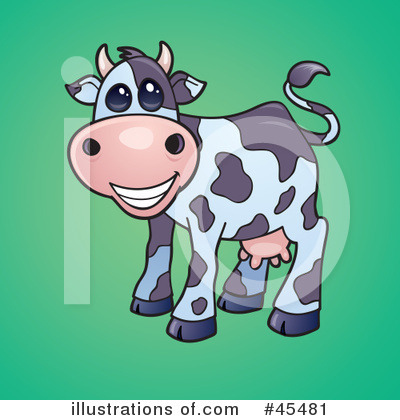 Royalty-Free (RF) Cow Clipart Illustration by John Schwegel - Stock Sample #45481