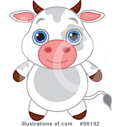 Royalty-Free (RF) Cow Clipart Illustration by Pushkin - Stock Sample #96192