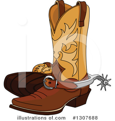 Cowboy Boot Clipart #1307688 by Pushkin