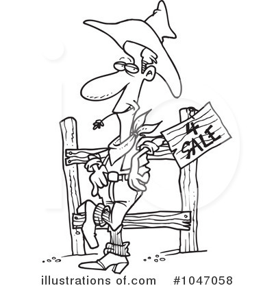 Royalty-Free (RF) Cowboy Clipart Illustration by toonaday - Stock Sample #1047058