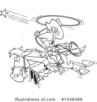Royalty-Free (RF) Cowboy Clipart Illustration by toonaday - Stock Sample #1048486