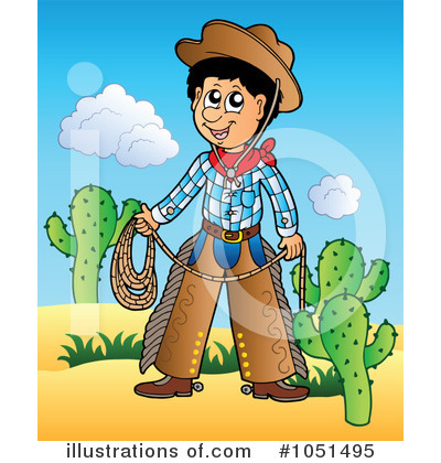 Royalty-Free (RF) Cowboy Clipart Illustration by visekart - Stock Sample #1051495