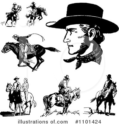 Royalty-Free (RF) Cowboy Clipart Illustration by BestVector - Stock Sample #1101424