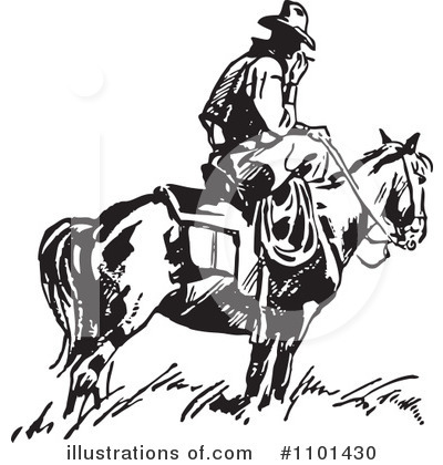 Royalty-Free (RF) Cowboy Clipart Illustration by BestVector - Stock Sample #1101430