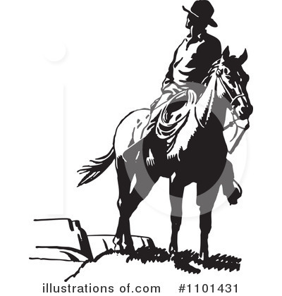Royalty-Free (RF) Cowboy Clipart Illustration by BestVector - Stock Sample #1101431