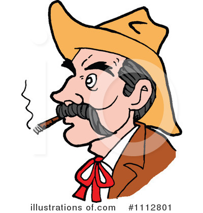 Royalty-Free (RF) Cowboy Clipart Illustration by LaffToon - Stock Sample #1112801