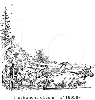 Royalty-Free (RF) Cowboy Clipart Illustration by Prawny Vintage - Stock Sample #1180597