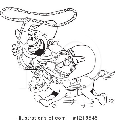 Royalty-Free (RF) Cowboy Clipart Illustration by LaffToon - Stock Sample #1218545