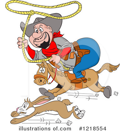 Royalty-Free (RF) Cowboy Clipart Illustration by LaffToon - Stock Sample #1218554