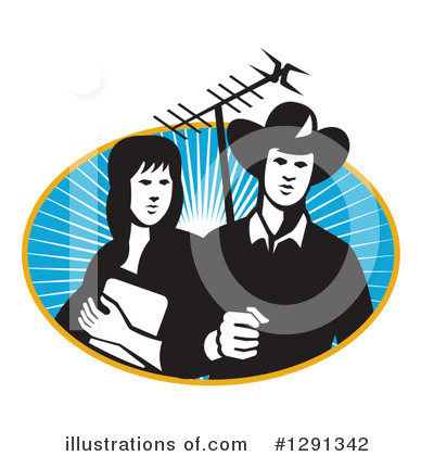 Royalty-Free (RF) Cowboy Clipart Illustration by patrimonio - Stock Sample #1291342