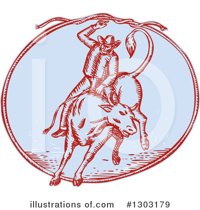 Royalty-Free (RF) Cowboy Clipart Illustration by patrimonio - Stock Sample #1303179