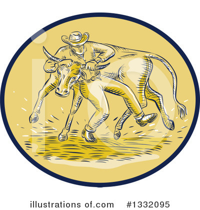 Royalty-Free (RF) Cowboy Clipart Illustration by patrimonio - Stock Sample #1332095
