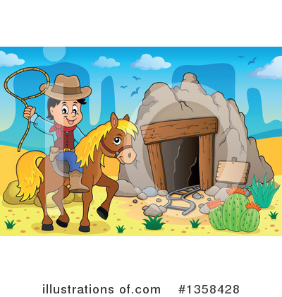 Royalty-Free (RF) Cowboy Clipart Illustration by visekart - Stock Sample #1358428