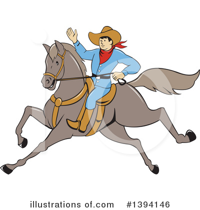 Royalty-Free (RF) Cowboy Clipart Illustration by patrimonio - Stock Sample #1394146