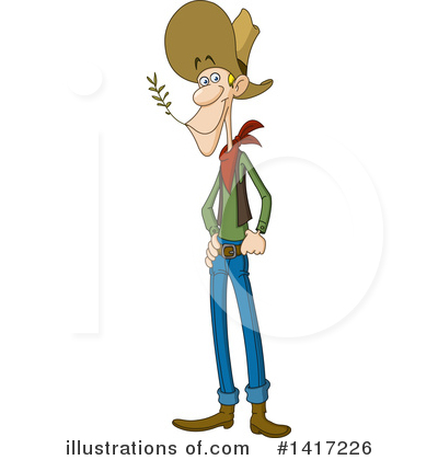 Royalty-Free (RF) Cowboy Clipart Illustration by yayayoyo - Stock Sample #1417226