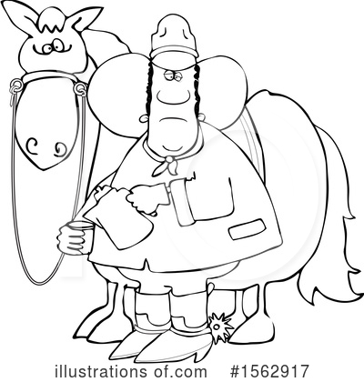 Royalty-Free (RF) Cowboy Clipart Illustration by djart - Stock Sample #1562917