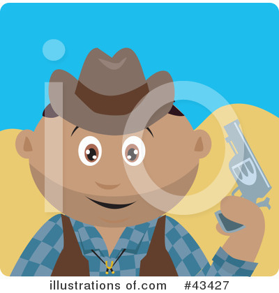 Royalty-Free (RF) Cowboy Clipart Illustration by Dennis Holmes Designs - Stock Sample #43427