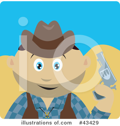 Royalty-Free (RF) Cowboy Clipart Illustration by Dennis Holmes Designs - Stock Sample #43429