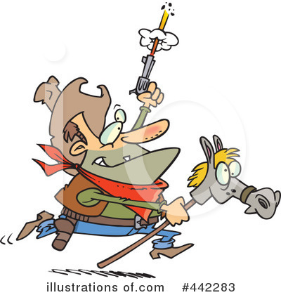 Royalty-Free (RF) Cowboy Clipart Illustration by toonaday - Stock Sample #442283