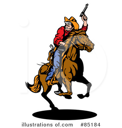 Royalty-Free (RF) Cowboy Clipart Illustration by patrimonio - Stock Sample #85184
