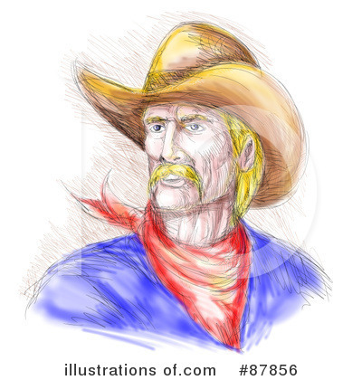 Royalty-Free (RF) Cowboy Clipart Illustration by patrimonio - Stock Sample #87856