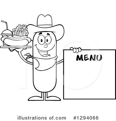 Royalty-Free (RF) Cowboy Sausage Clipart Illustration by Hit Toon - Stock Sample #1294066