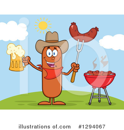 Royalty-Free (RF) Cowboy Sausage Clipart Illustration by Hit Toon - Stock Sample #1294067