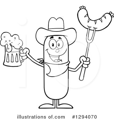 Royalty-Free (RF) Cowboy Sausage Clipart Illustration by Hit Toon - Stock Sample #1294070