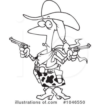 Royalty-Free (RF) Cowgirl Clipart Illustration by toonaday - Stock Sample #1046550