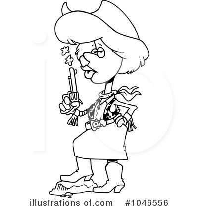 Royalty-Free (RF) Cowgirl Clipart Illustration by toonaday - Stock Sample #1046556