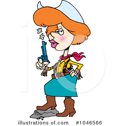Royalty-Free (RF) Cowgirl Clipart Illustration by toonaday - Stock Sample #1046566